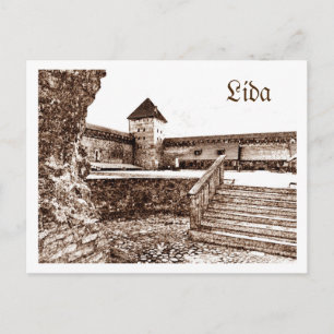 Vitryssland Lida stadsbild Stad Slott Arkitektur Vykort