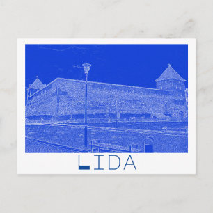 Vitryssland Lida stadsbild Stad Slott Arkitektur Vykort