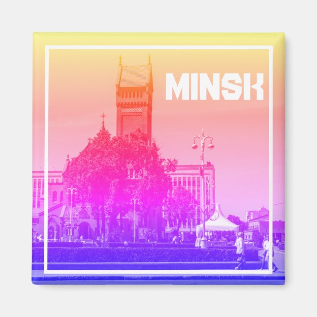 Vitryssland Minsk Architecture Cityscape Magnet (Framsidan)