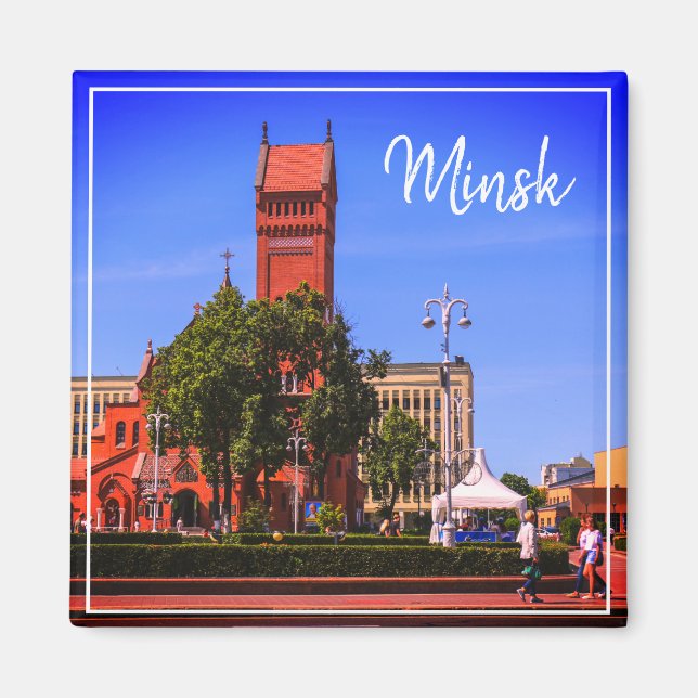 Vitryssland Minsk Architecture Cityscape Magnet (Framsidan)