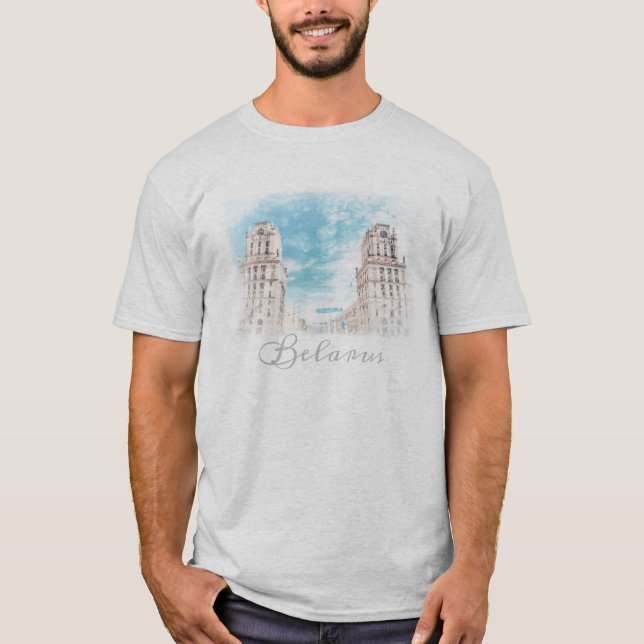 Vitryssland Minsk Architecture T-Shirt Top (Framsida)