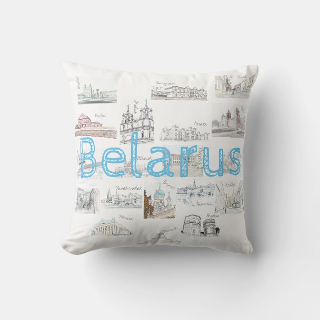 Vitryssland Minsk Brest Architecture Pillow Cushio Kudde (Framsida)