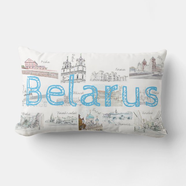 Vitryssland Minsk Brest Architecture Pillow Cushio Lumbarkudde (Framsida)