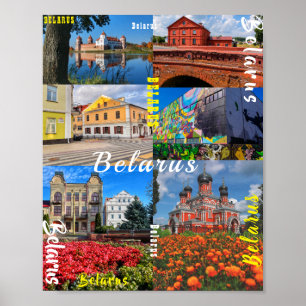 Vitryssland Minsk Grodno Pinsk Borisov Architectur Poster