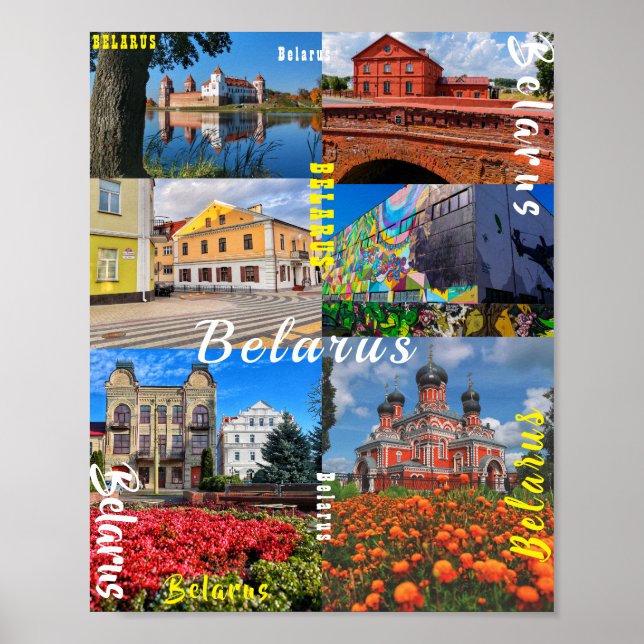Vitryssland Minsk Grodno Pinsk Borisov Architectur Poster (Framsidan)