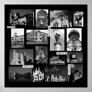 Vitryssland Minsk Grodno Pinsk Brest Architecture Poster