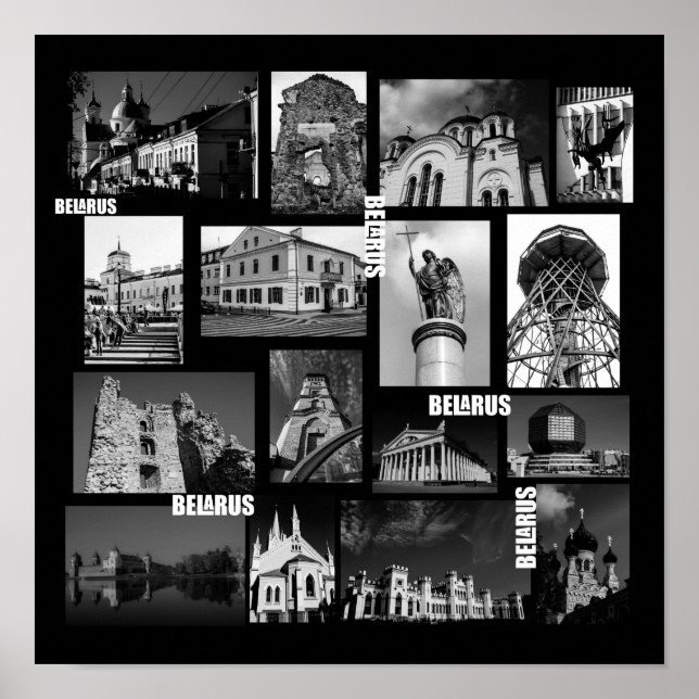Vitryssland Minsk Grodno Pinsk Brest Architecture Poster (Framsidan)