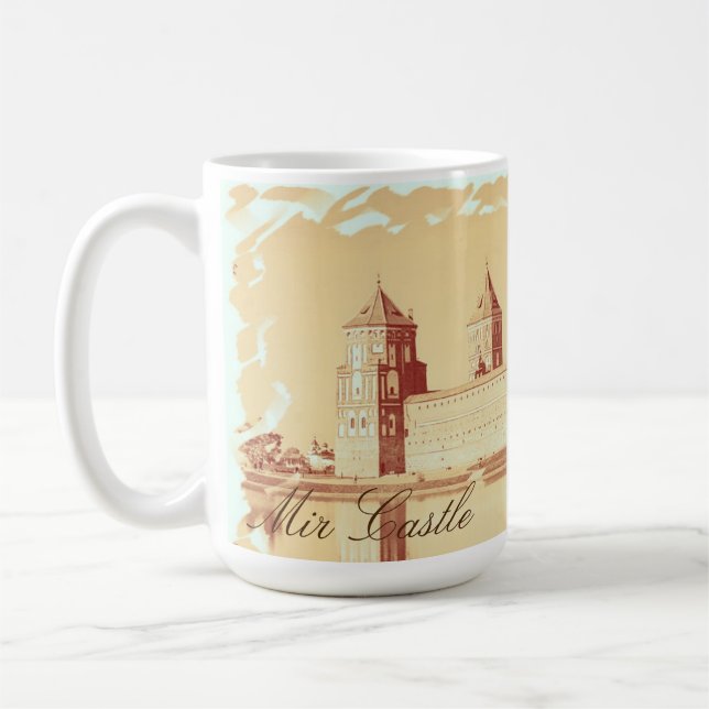 Vitryssland Mir Castle Architecture Painting Mugg (Vänster)