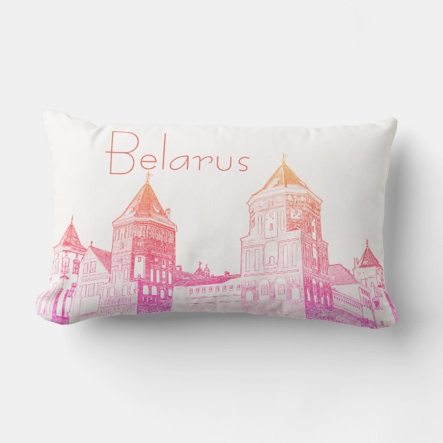 Vitryssland Mir Castle Cityscape Travel Cushion Pi Lumbarkudde (Framsida)