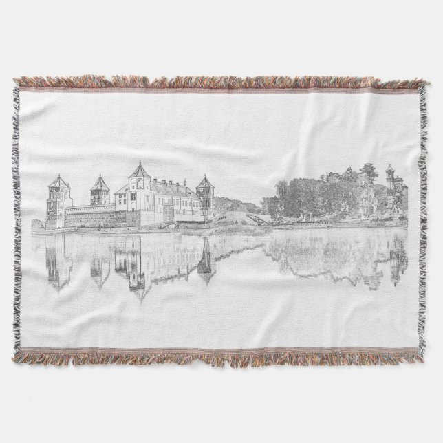 Vitryssland Mir Castle Cityscape Travel Throw Blan Filt (Framsidan)