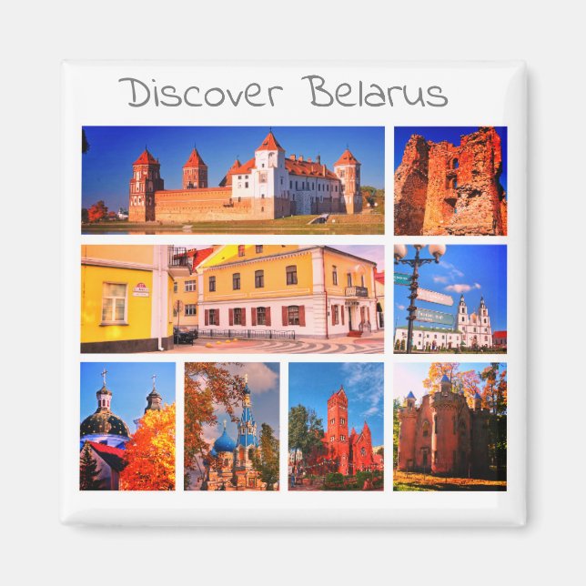 Vitryssland Mir Castle Grodno Architecture Magnet (Framsidan)