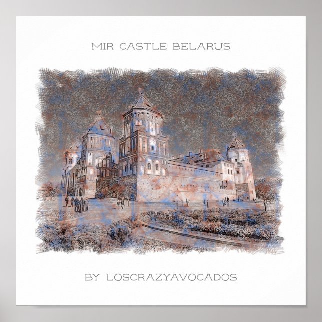 Vitryssland Mir Slott Arkitektur Natur Affisch (Framsidan)