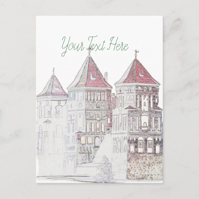 Vitryssland Mir slott Arkitektur Vykort (Framsida)