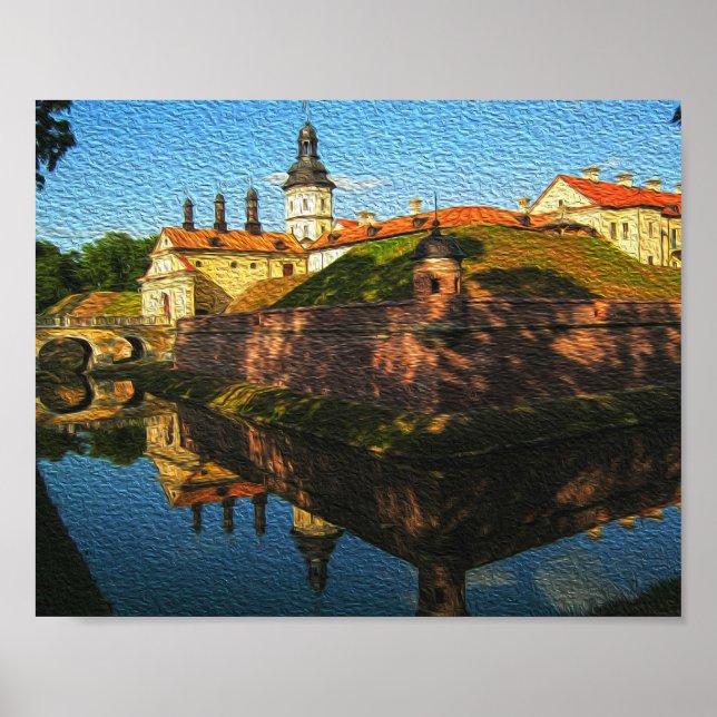 Vitryssland Nesvizh Slott Arkitektur Natur Affisch (Framsidan)