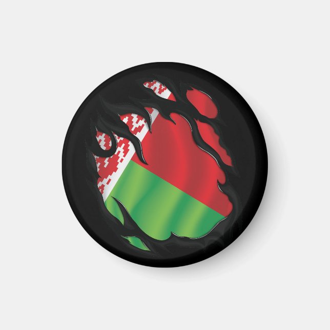 Vitryssland Rippad Flagga Magnet (Framsidan)