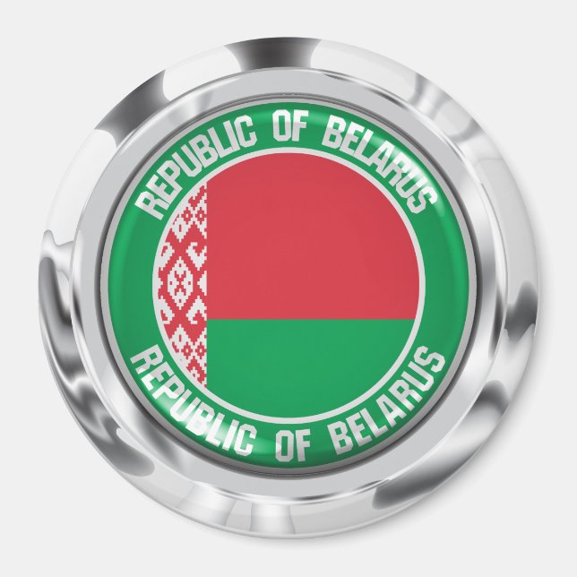 Vitryssland Round Emblem Magnet (Framsidan)