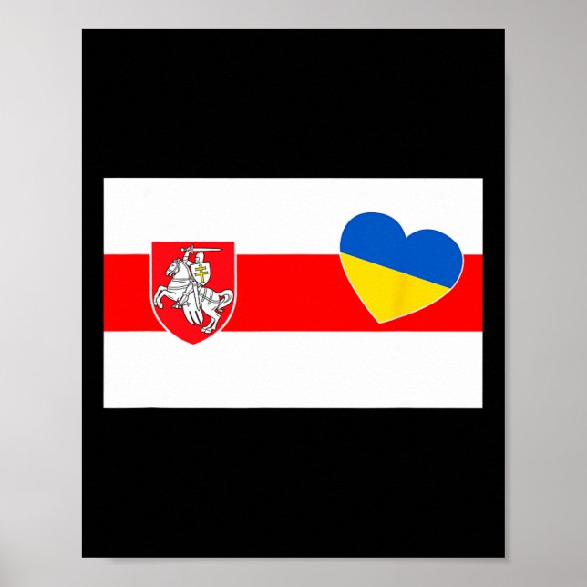 Vitryssland Står Med Ukraina Vitryssar Stödjer Ukr Poster (Framsidan)
