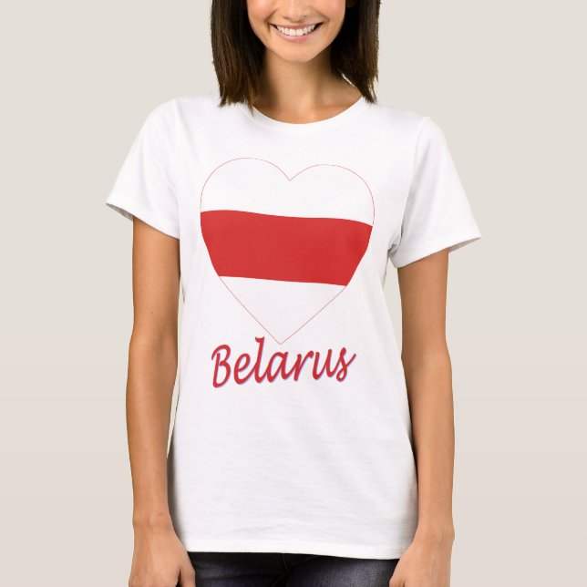 Vitryssland (traditionell) flaggahjärta tee shirt (Framsida)