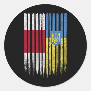 Vitryssland Ukraina Vitryska Ukrainsk Flagga Runt Klistermärke