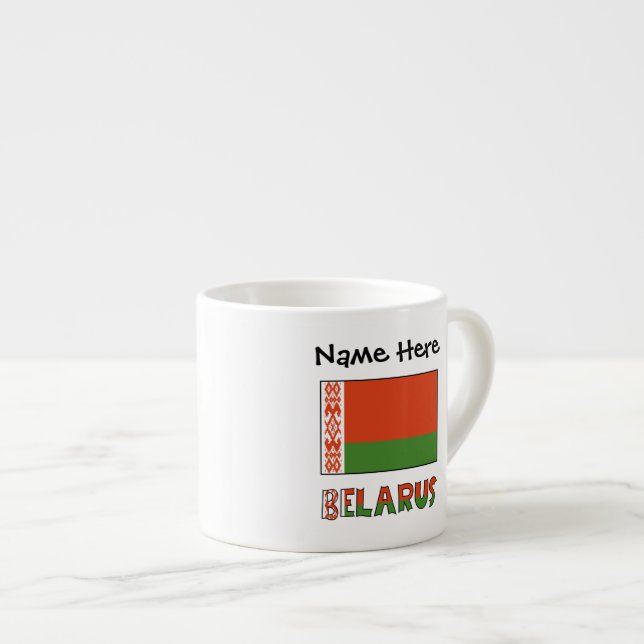 Vitryssland Vitrysk flagga Personlig  Espressomugg (Framsida höger)