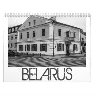 Vitrysslands arkitektur liggande monokrom kalender