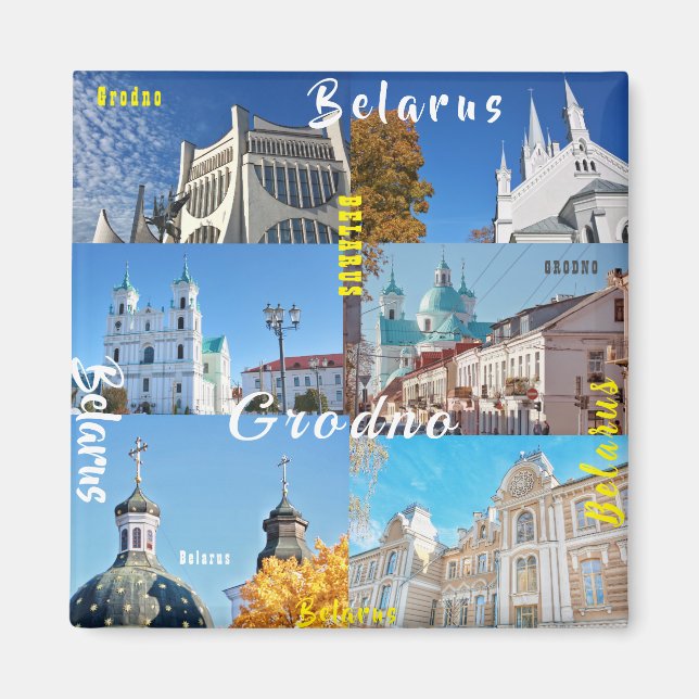 Vitrysslands arkitektursamling i Grodno Magnet (Framsidan)