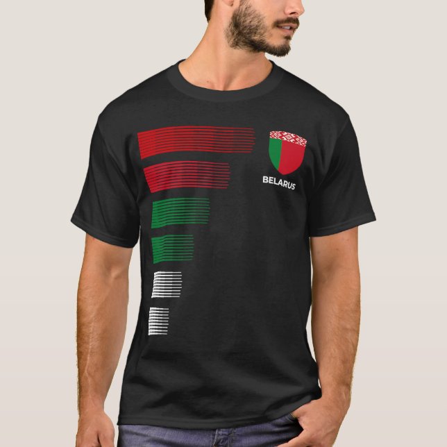 Vitrysslands Flagga Emblem Patriotic Belarus Natio T Shirt (Framsida)