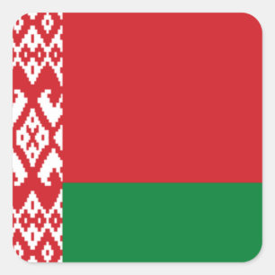 Vitrysslands flagga fyrkantigt klistermärke