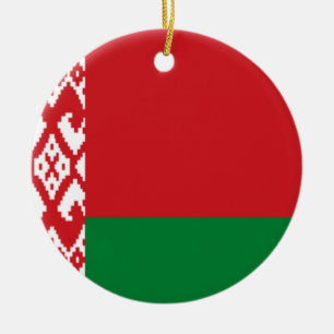 Vitrysslands flagga julgransprydnad keramik