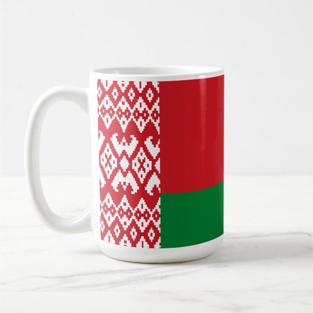 Vitrysslands flagga kaffemugg (Vänster)