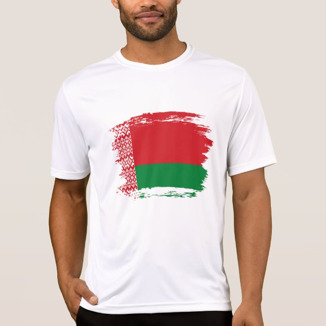Vitrysslands flagga t shirt (Framsida)
