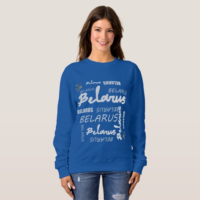 Vitrysslands nationella blåklint t shirt (Hel framsida)