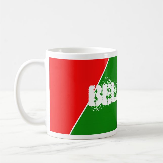 Vitrysslands nationella Flagga Färg Kaffemugg (Vänster)