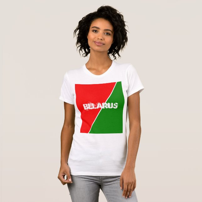 Vitrysslands nationella Flagga Färg T Shirt (Hel framsida)