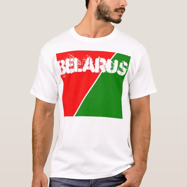 Vitrysslands nationella Flagga Färg T Shirt (Framsida)