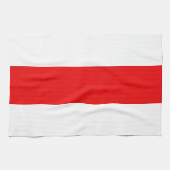 Vitrysslands protestsymbol flagga röd vit revoluti kökshandduk (Horisontell)