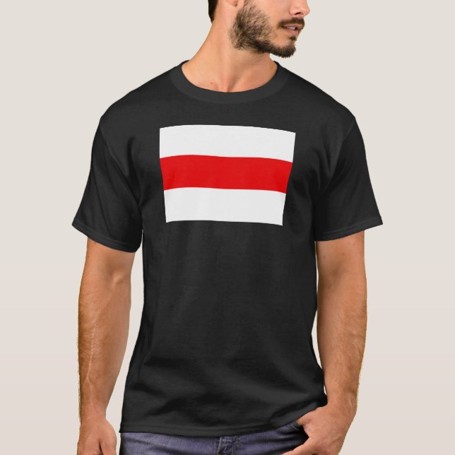 Vitrysslands protestsymbol flagga röd vit revoluti t shirt (Framsida)