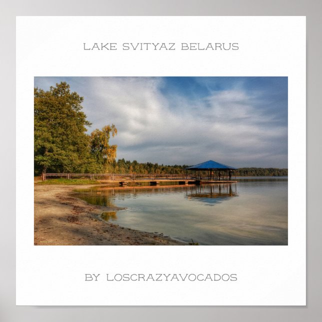 Vitrysslands Sjö Svityaz Landskap Poster (Framsidan)