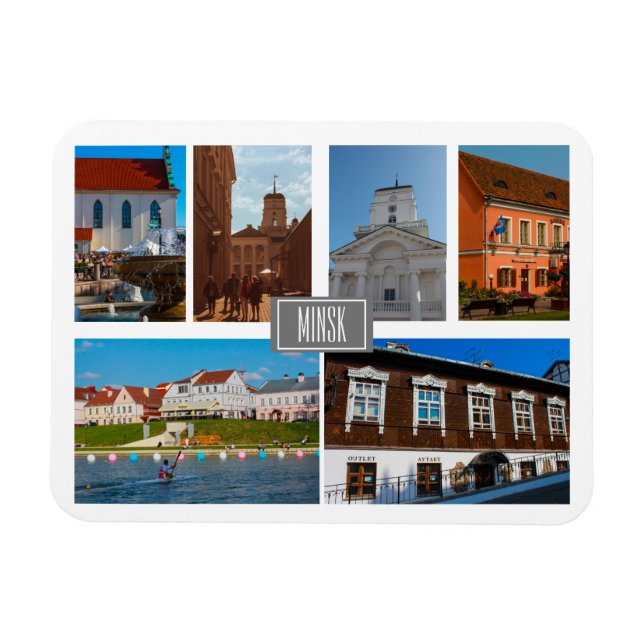 Vitrysslands stadsarkitektur i Minsk Magnet (Horisontell)