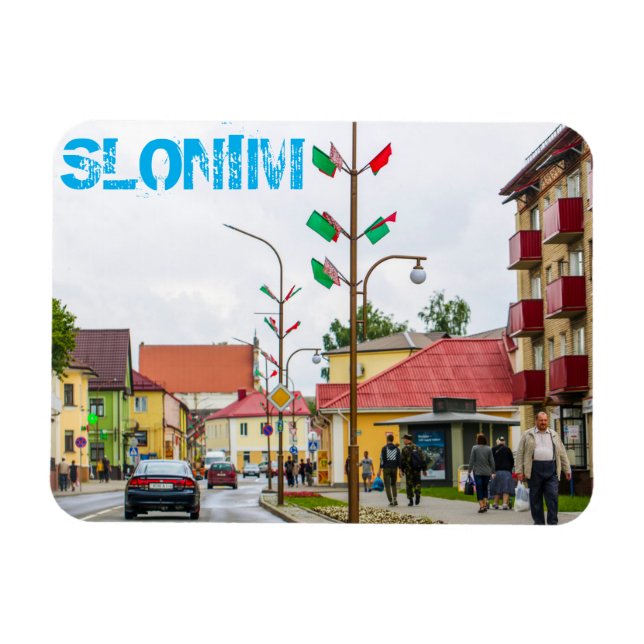 Vitrysslands stadsjearkitektur i Slonim City Town  Magnet (Horisontell)