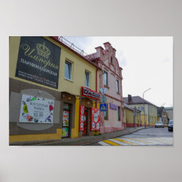Vitrysslands stadsjearkitektur i Slonim City Town Poster