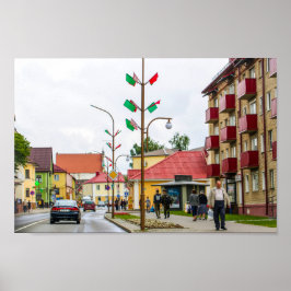 Vitrysslands stadsjearkitektur i Slonim City Town Poster