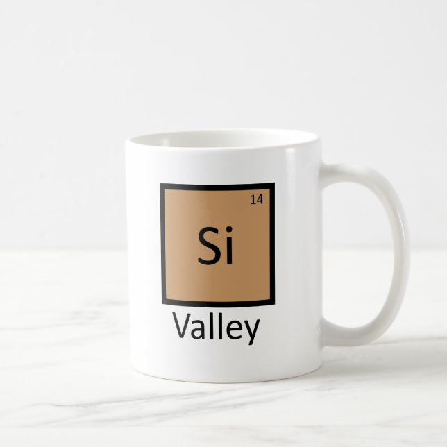 Vits för bord för Silicon Valley kemi periodisk Kaffemugg (Höger)