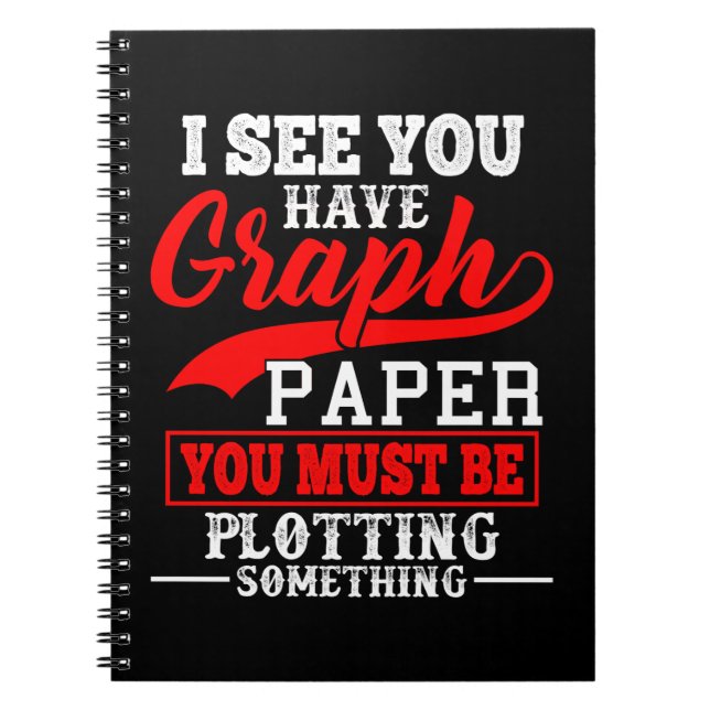 Vits för Mathgrafpapper Anteckningsbok Med Spiral (Framsidan)