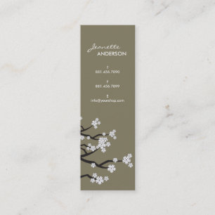 VitSakura blomstrar det orientaliska körsbäret Mini Visitkort