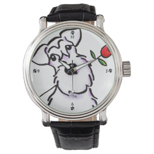 VitSchnauzerälsklingen steg Armbandsur