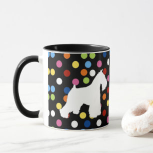 VitSchnauzerpolkaen pricker kaffemuggen Mugg