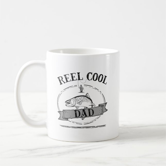 Vitsen för fiske för den kalla pappan för rullen kaffemugg (Vänster)