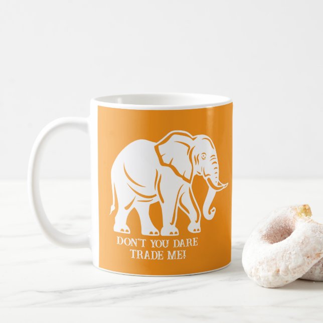 Vitsgift Vit Elefant Kaffemugg (Med munk)
