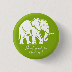 Vitsgift Vit Elefant Knapp
